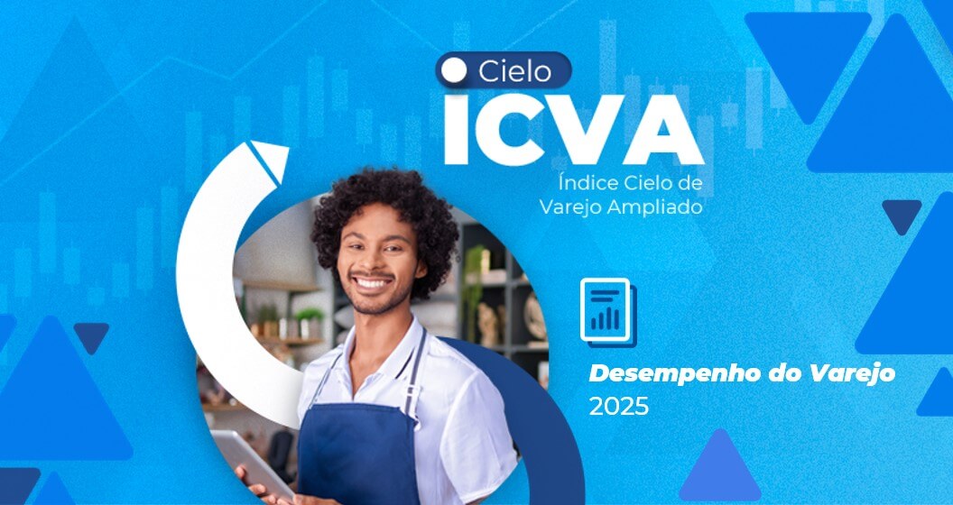 Empreendedor de avental segura tablet onde acompanha o ICVA.